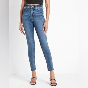 Express Slim Ankle Super High Rise Jeans Size 6 Long NWT